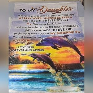30- To My Daughter Motivational Blanket Throw NWT